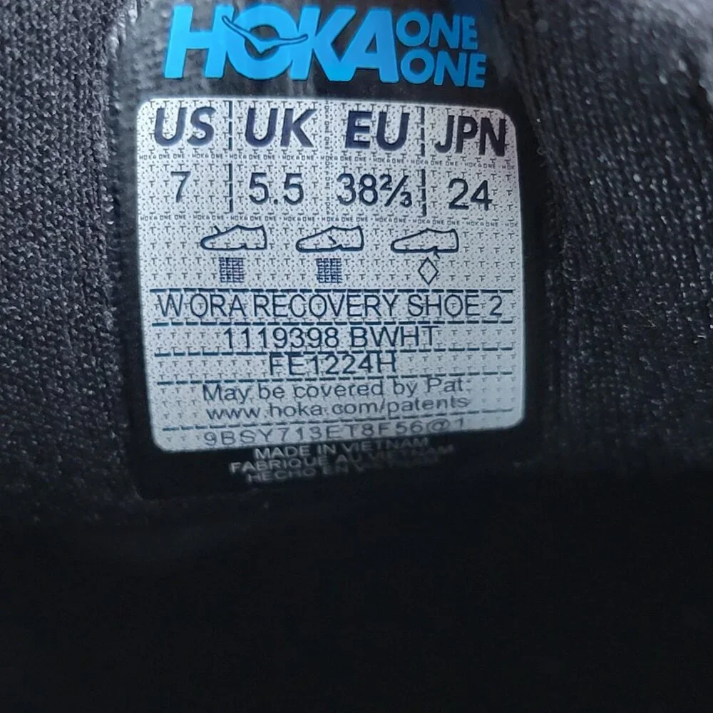 Hoka One One Ora Recovery 2 Shoes Womens Sz 7 B White Black athletic Sneaker - Picture 8 of 8